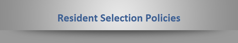 Resident Selection Policies